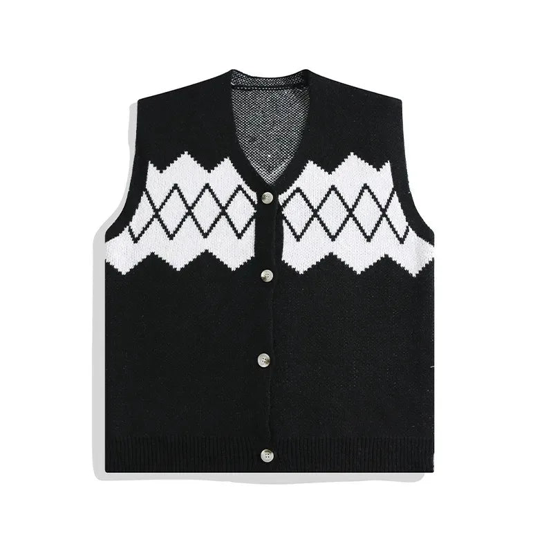autumn japanese 3 piece set men women college knitted vest jogging pant long sleeve shirts vintage wide leg baggy casual suits unique default style 4943