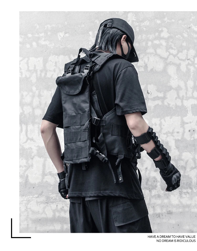 fashion hip hop sleeveless vest men cargo waistcoat with pockets military jacket new casual streetwear tactical sweatshirts n - variant style ec8adf for streetwear fashion