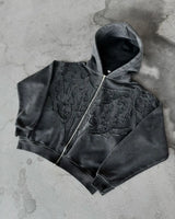 American Trend Y2K Streetwear Jacket Gothic Punk Embroidered Zipper Ho