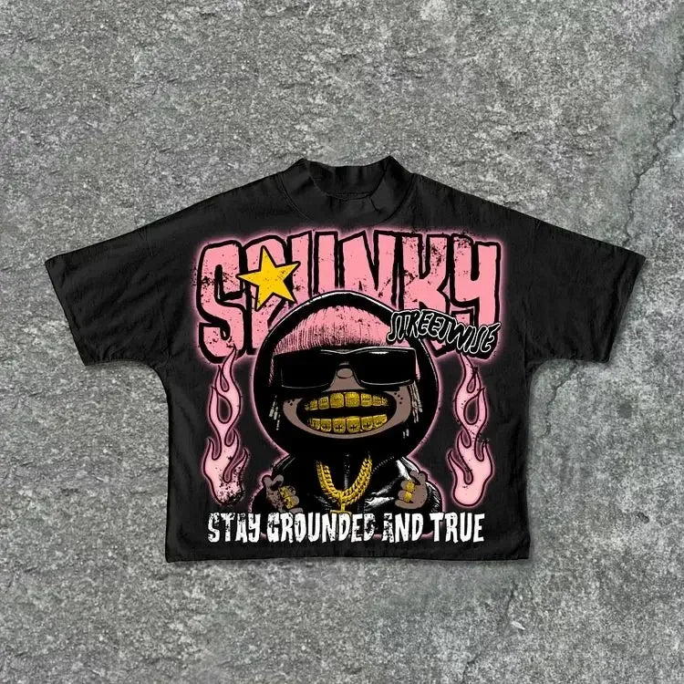 Sadcore Streetwear – Harajuku Astronaut Graphic T Shirts Oversized Y2K Tops 100 C – Edgy Streetwear for All Genders