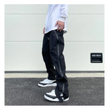 american street wear machine oversized joggers pants rubber side zipper nylon casual pants harajuku mens black track pants unique joggers style 3808