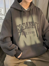 Mens Goth Letter Printed Hooded Sweatshirt American Style Vintage Tren