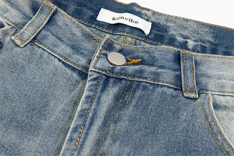 mens fashion ripped jeans blue straight baggy jeans trousers luxury loose casual distressed denim pants male 1 unique jeans style 4604