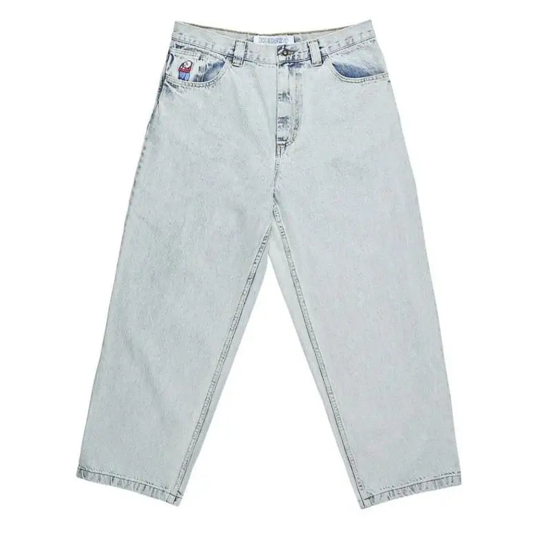 harajuku polar big boy popular baggy jeans mens women gothic wide leg trouser y2k hip hop cartoon embroidery streetwear jeans unique jeans style 3904