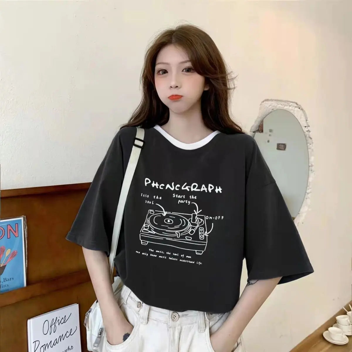 Glitchcore Oversized shirt – Summer Japanese Girly Cotton Short Sleeved T Shirt For Women