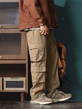 american vintage baggy cargo pants men outdoor sport military tactical sweatpants y2k straight multi pocket overalls trousers unique joggers style 478