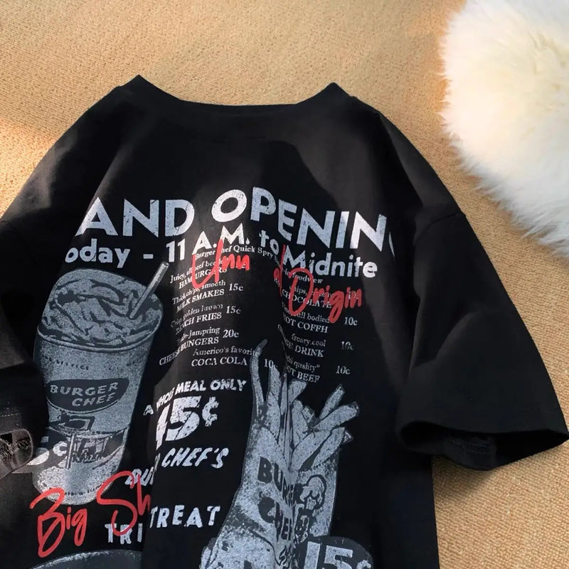 Harajuku Oversized shirt – American Street Hip Hop Men And Women Trendy Letter Print Ro