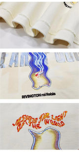 24SS RRR123 Brand Fashion Letter Print High-Street Cotton Casual Loose Long Sleeve Tee Pullover Sweatshirt For Men