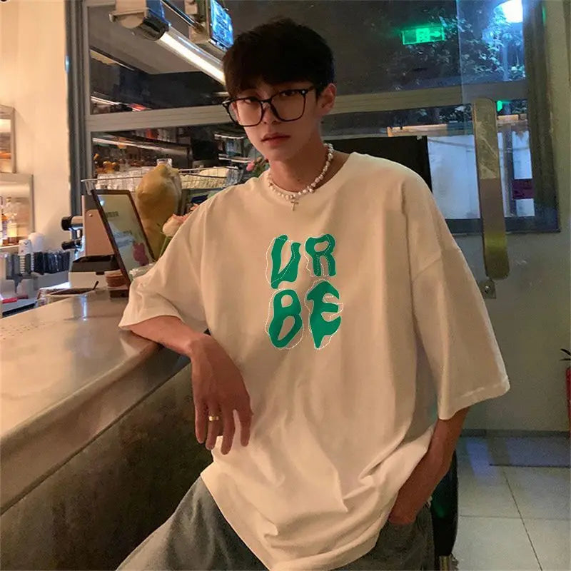 Sadcore Oversized shirt – Korean Style Street Letter Printed Short Sleeved T Shirt For