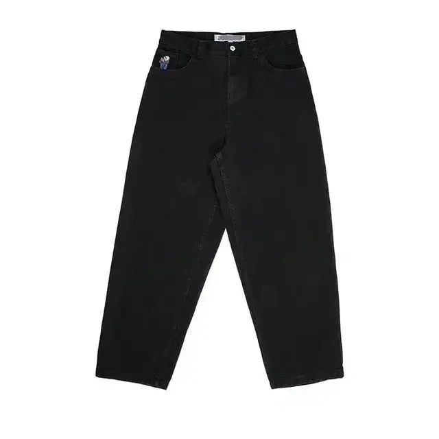 harajuku polar big boy baggy jeans y2k gothic pants graphic embroidery japanese streetwear jeans vintage mens wide trousers unique jeans style 255