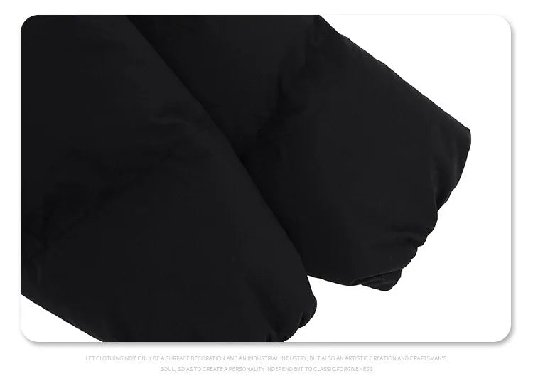 2024AW windproof warm turtleneck slant cut pocket detachable hooded cotton suit