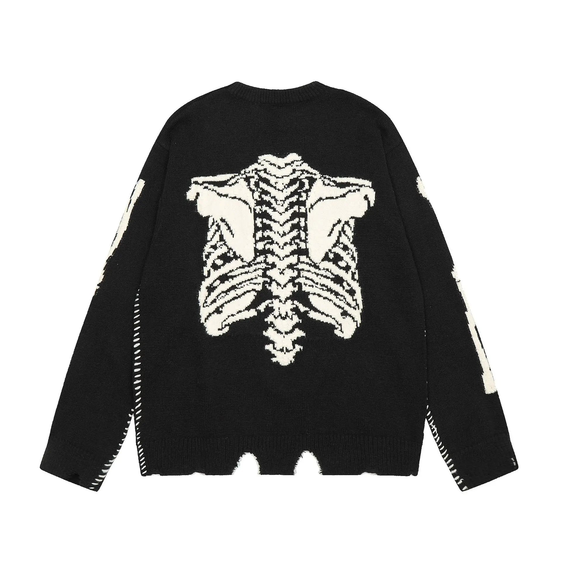 techwear flame knit sweater with structured oversized fit, ideal for cold streetwear layers, men’s streetwear clothing piece 