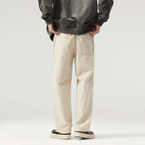 men fashion casual retro pure cotton straight elastic waist plus size loose denim jeans pants man cityboy streetwear trousers ripped baggy denim
