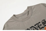 Sadcore Melting smiley – Men Gothic Retro T Shirt Abstract Letter Print Short Sleeved