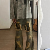 hip hop camouflage ripped patchwork denim pants for men y2k vintage streetwear wide leg jean 2025 new distressed baggy jeans vintage washed jeans