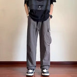 american retro straight leg cargo pants mens baggy casual outdoor gym trousers autumn thin tactical quick dry pantalones hombre unique cargo style 3419