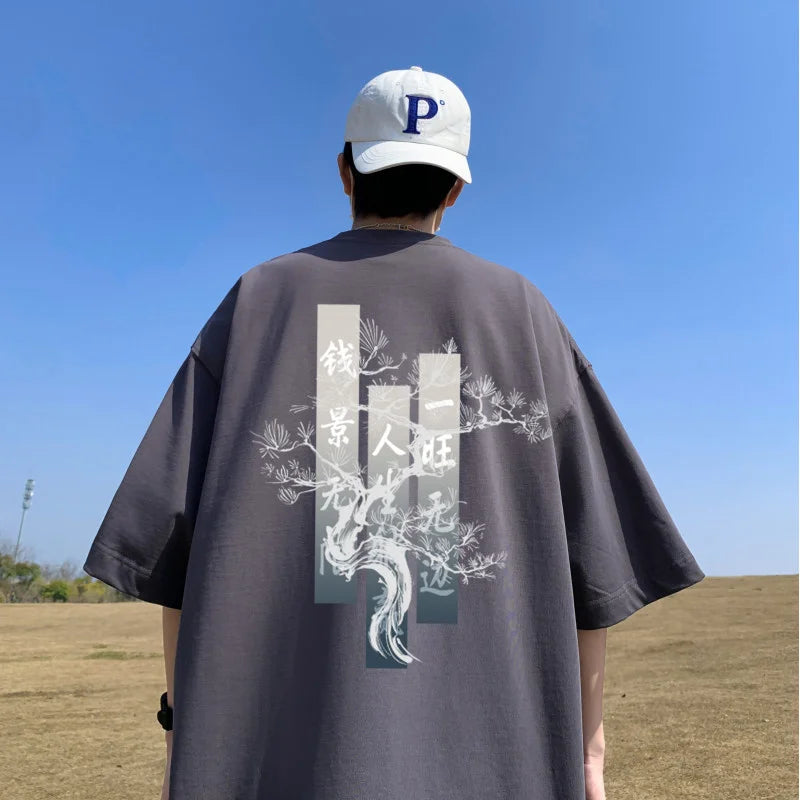 Harajuku Vintage anime – Chinese Style Graphic Short Sleeve T Shirts Mens Fashion