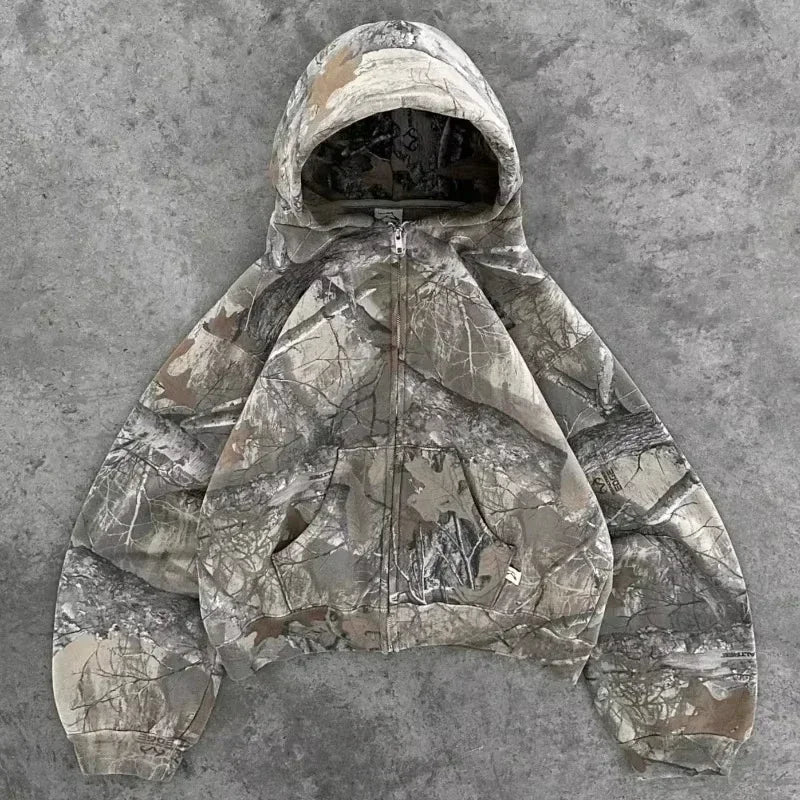 American Fashion Trend Pattern 3D Zipper Hoodie Women Street Y2K New H