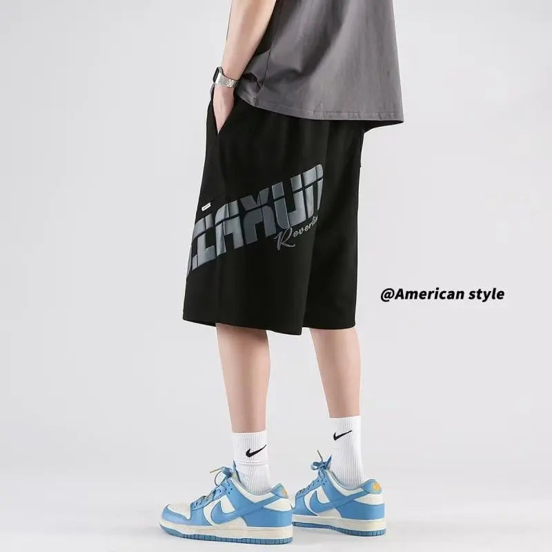 mens sports shorts 3d korean high street fashion mens clothing summer casual black short pants hot selling new products 2023 unique shorts style 4358