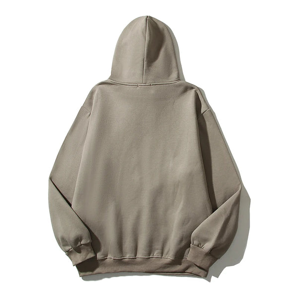 High Street Letter Foam Skull Vintage Fleece Hooded Hoodies Men And Wo