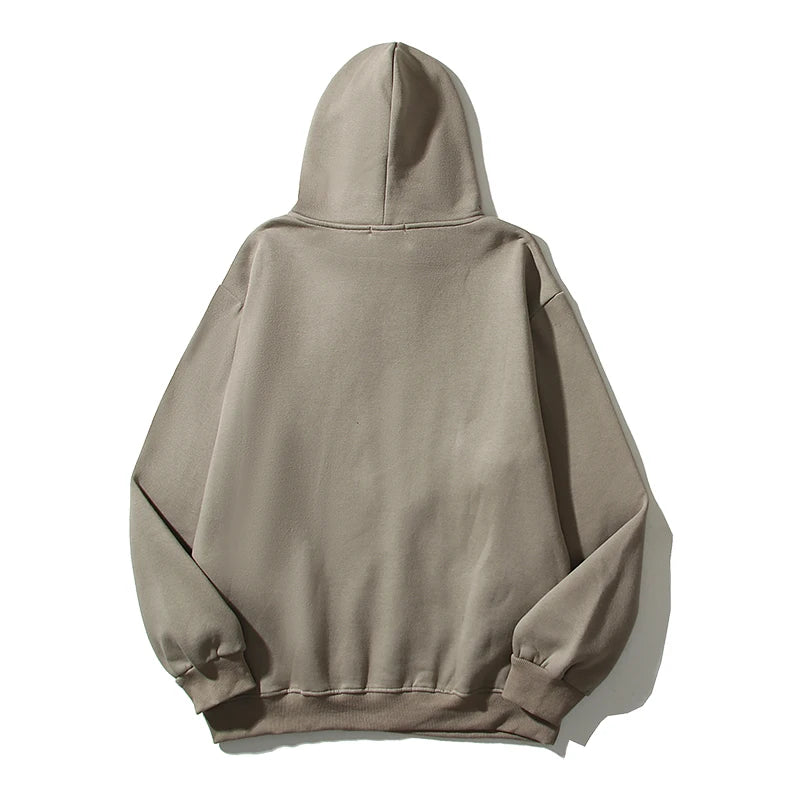 High Street Letter Foam Skull Vintage Fleece Hooded Hoodies Men And Wo
