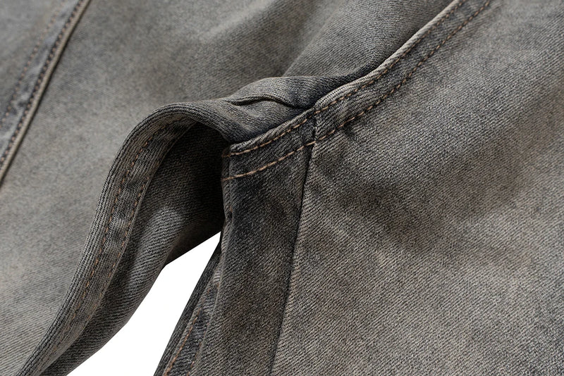 ro ribbons desert colore high elastic micro flared jeans mens straight baggy casual boot cut oversize solid loose denim trousers unique jeans style 875