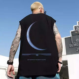 Glitchcore Aesthetic drop – Summer Goth Graphic Tank Tops Men Hip Hop Fashion Sleeveless