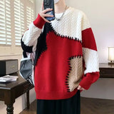 bold graphic pullover, layered streetwear look, soft knit pullover with flame design, y2k fashion statement