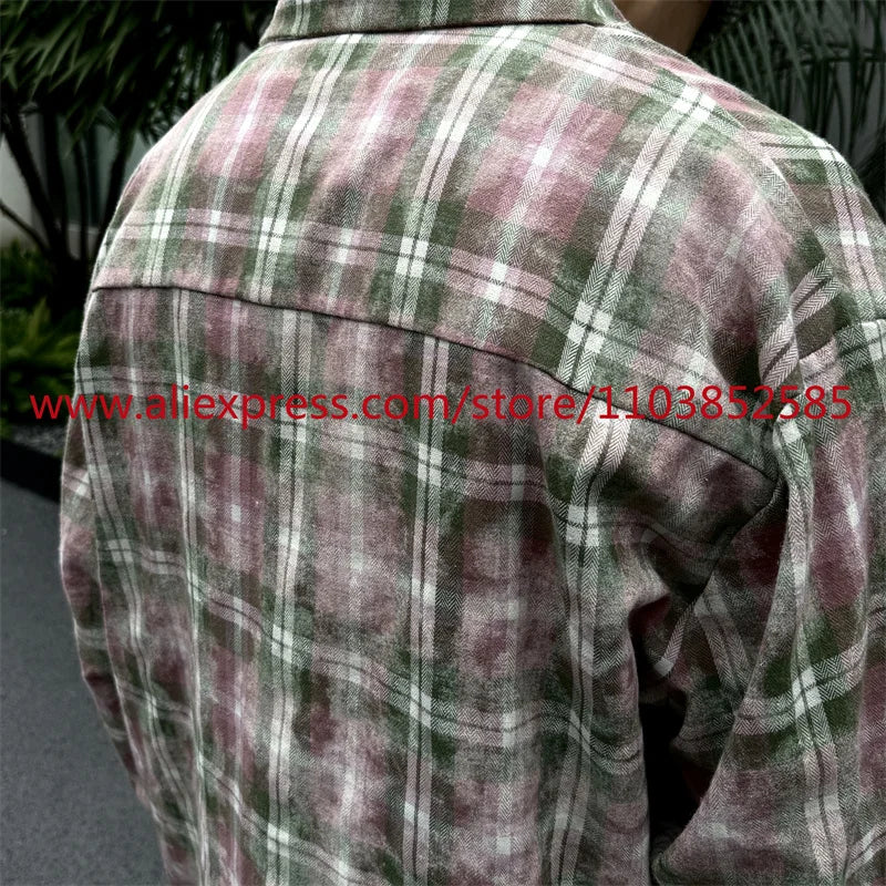 New 2024 Autumn Winter American Heavyweight Vintage Workwear Shirt Men's Coat Loose And Versatile Collar Tops Clothing Flannel