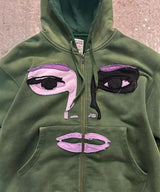 American High Street Fashion Brand Y2K Cartoon Embroidery Oversized Ho