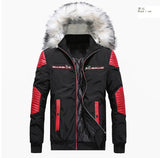 2024 Winter Warm Gradient Parkas Men Women Streetwear Thick Jackets Coat Fashion Harajuku Hoody Fur Collar Coats