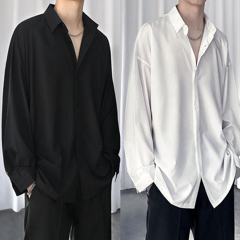 2023 Spring New Light Luxury Fashion Shirt Men Korean Version Long-sleeved Loose Casual Men Clothing Boutique Clothing