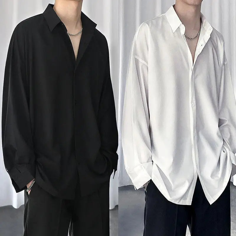 2023 Spring New Light Luxury Fashion Shirt Men Korean Version Long-sleeved Loose Casual Men Clothing Boutique Clothing