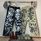 harajuku sunny sexy girl anime print baggy jeans new style wide leg trouser y2k popular streetwear men women high waist pants unique jeans style 5484