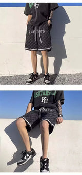 American Retro Tie-dye Denim Shorts Male Streetwear Short Jeans Luxury 2024 Summer Korean Fashion Hip-hop Cargo Straight Shorts