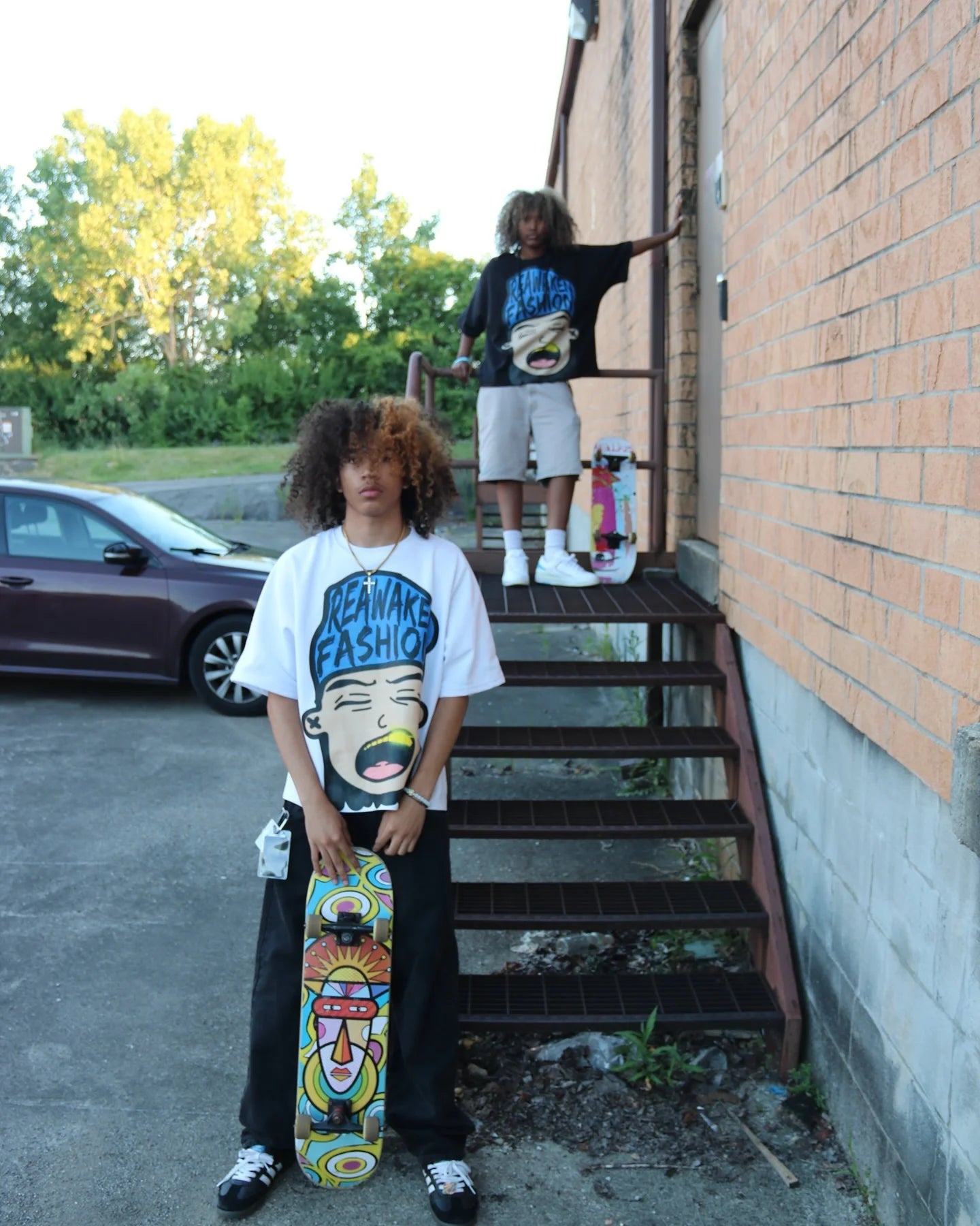 y2k manga flame tee with urban graffiti and layered chaos print
