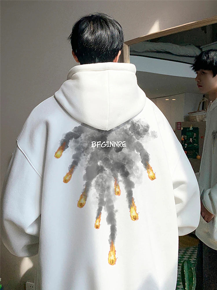 New Anime Meteorite Fall Graphic Printed Hooded Sweatshirts Hombre Hip