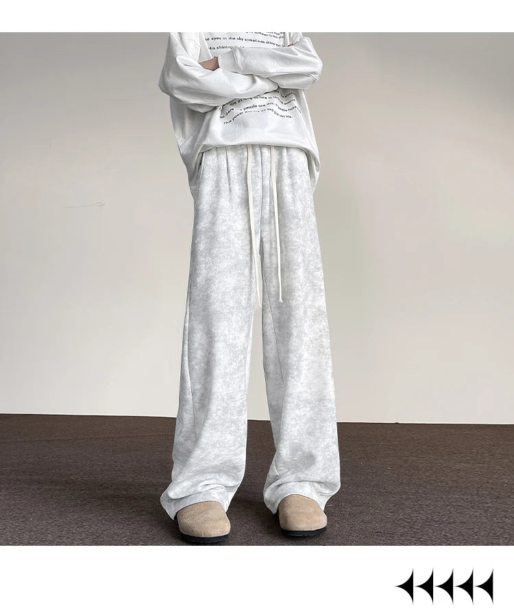 harajuku streetwear tie dye casual pants men women wide leg straight mopping trousers oversize korean fashion drawstring pants unique default style 1288
