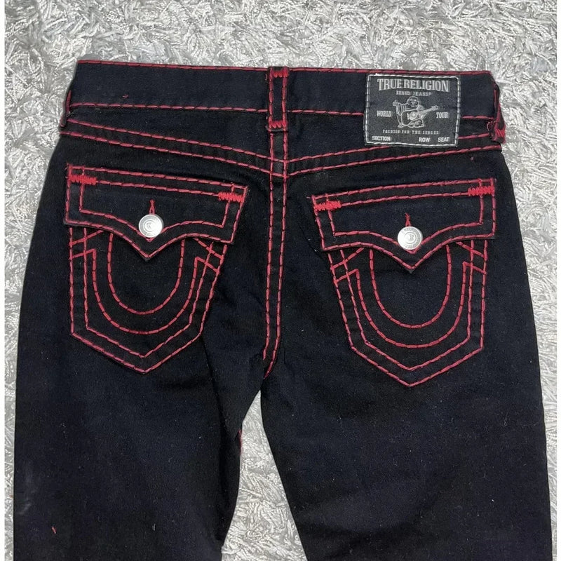 retro gothic y2k style straight leg jeans women harajuku embroidered casual street denim pants fashion new high waist trouser unique jeans style 3128