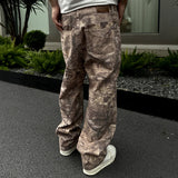 frog drift fashion streetwear camouflage printed vintage clothing casual loose casual cargo pants trousers for men unisex military streetwear pants