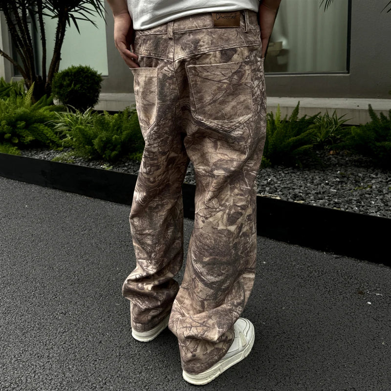 frog drift fashion streetwear camouflage printed vintage clothing casual loose casual cargo pants trousers for men unisex military streetwear pants