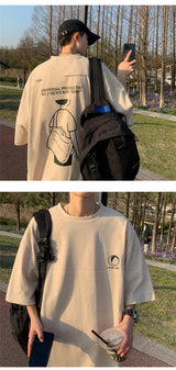 Harajuku Tribal flames – Japanese Streetwear T Shirt Mens Summer Oversized Graphic