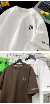 Glitchcore Aesthetic drop – 2024 Summer Letter Embroidered Waffle T Shirt Mens Y2K Vinta