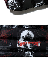 2023 Hip Hop Jacket Parka Men Anime Cartoon Graphic Padded Jacket Coat Warm Winter Streetwear Harajuku Puffer Jackets