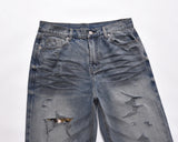 washed hole patchwork frayed blue baggy jeans mens straight y2k ripped pantalones hombre denim pants streetwear loose cargos unique cargo style 5677