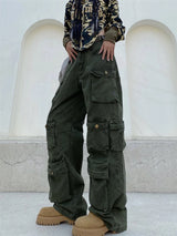 unisex hip hop pants retro cargo pant streetwear multi pockets zipper harajuku joggers new casual loose straight baggy trousers unique joggers style 2069