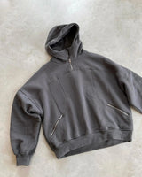 Harajuku Solid Color Zip Up Hoodie Retro Punk Y2K Hoodies Fashion Hip