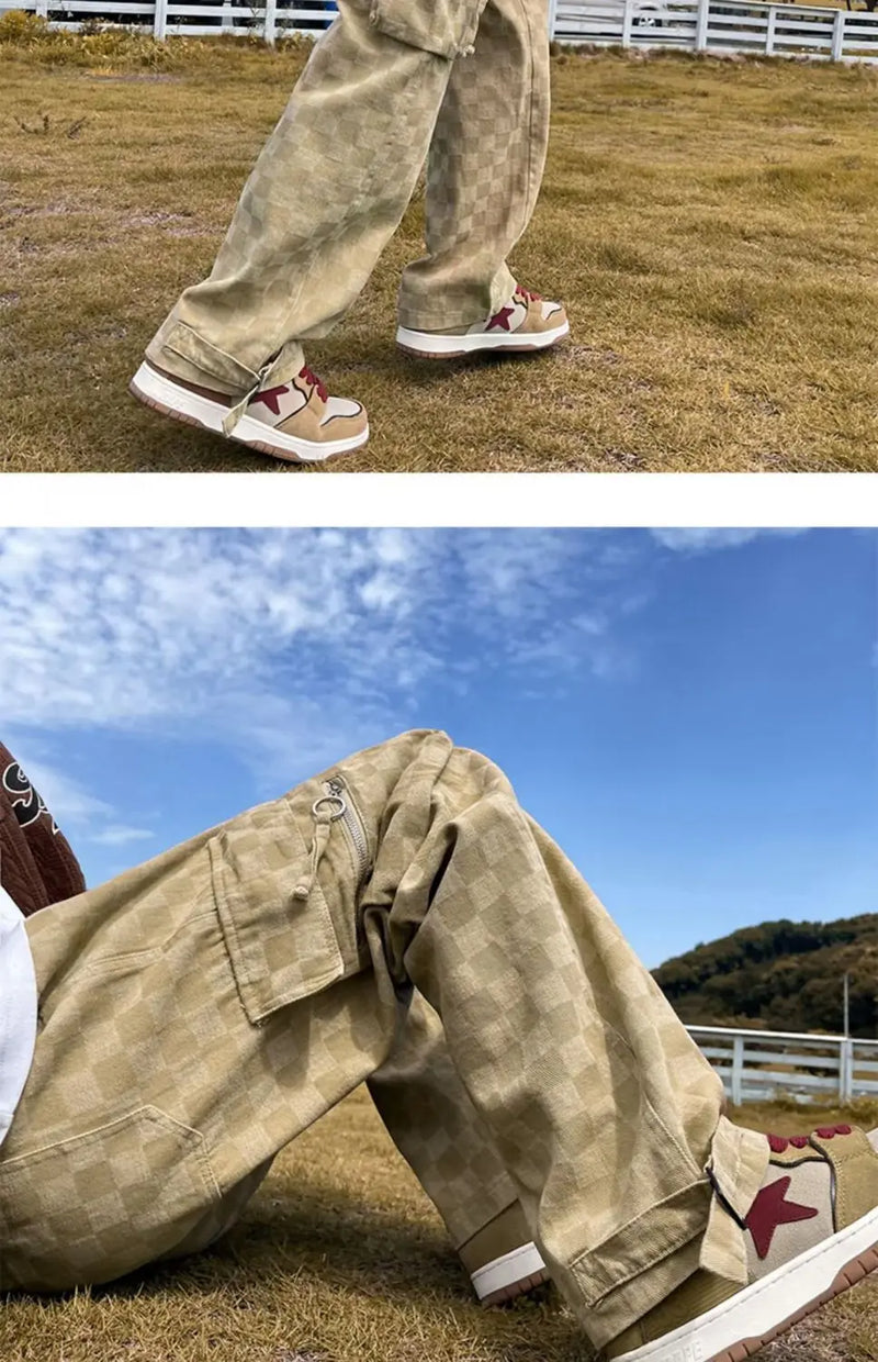 korean street ins overalls men women high street retro personality straight japanese style versatile loose y2k wide leg pants unique default style 3203