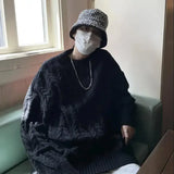 layered flame street pullover, daily style staple, y2k flame pullover top for edgy winter outfits