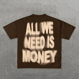 Glitchcore Design – American Letter Print Graphic T Shirts Vintage New – Edgy Streetwear for All Genders
